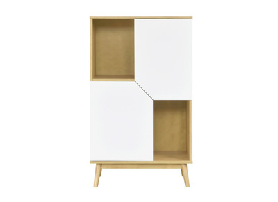 Buffet haut scandinave bois clair et blanc 2 portes TALIA