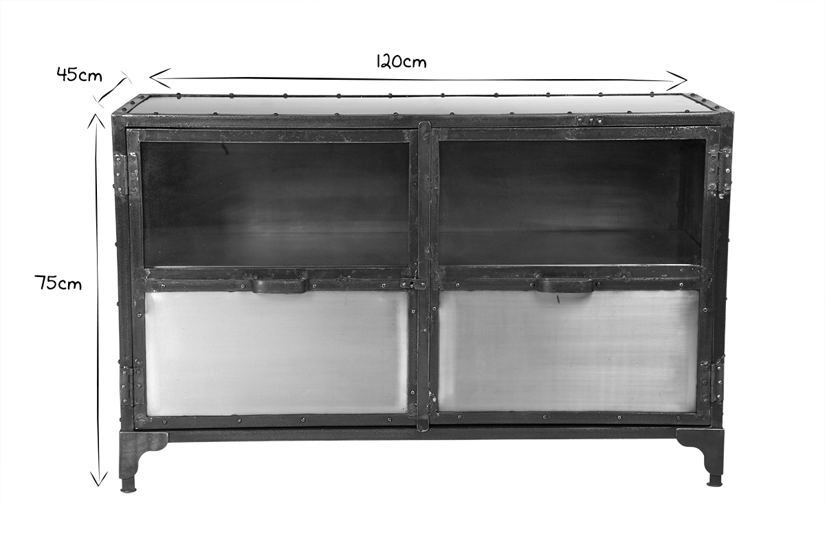 Buffet m�tal industriel 2 portes FACTORY