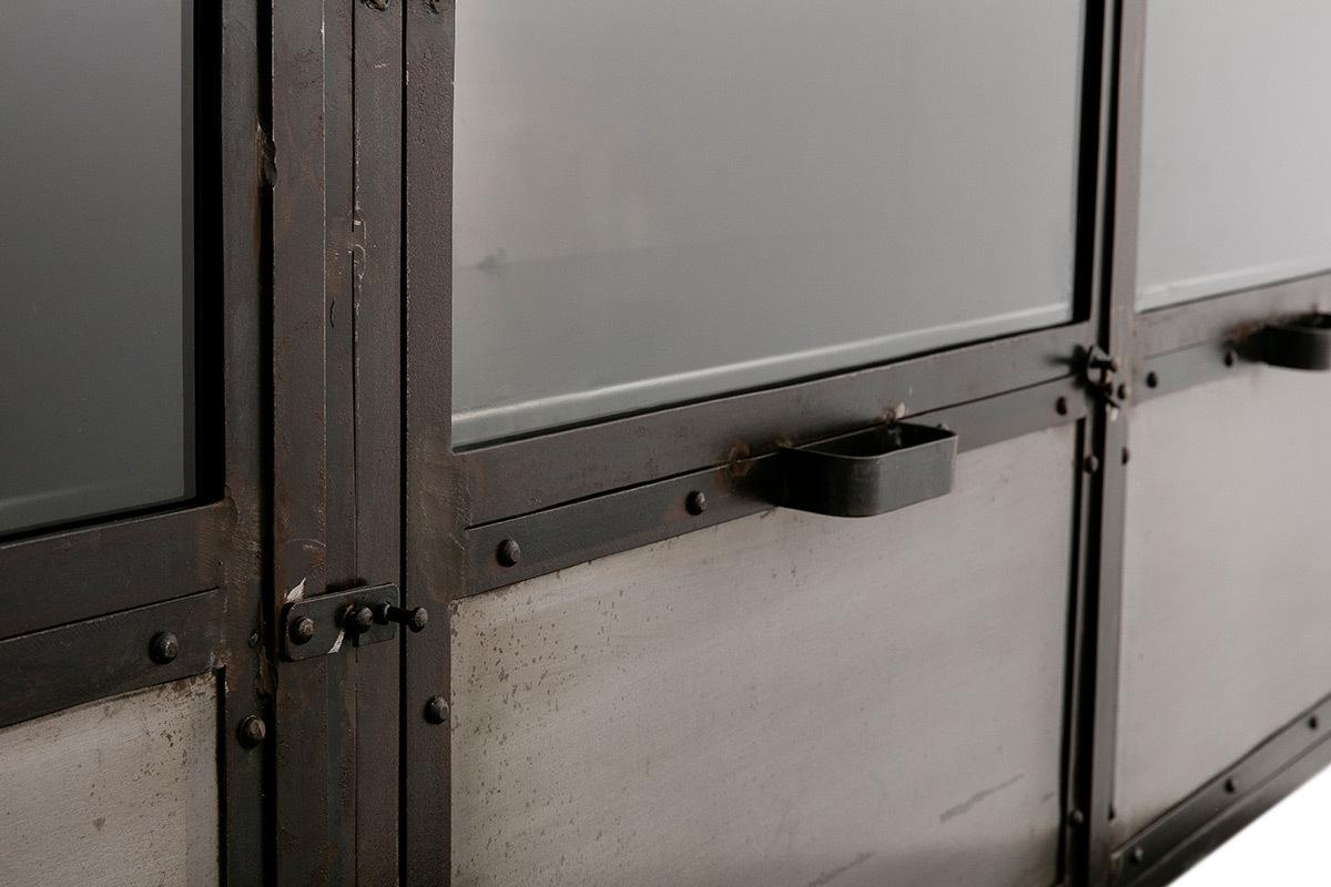 Buffet m�tal industriel 3 portes L180 cm FACTORY