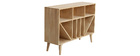 Buffet meuble de rangement bouteilles ou vinyles en manguier massif ISIDRO