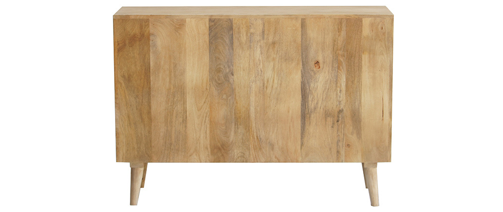 Buffet meuble de rangement bouteilles ou vinyles en manguier massif ISIDRO