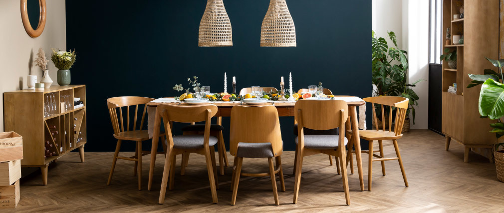 Buffet meuble de rangement bouteilles ou vinyles en manguier massif ISIDRO