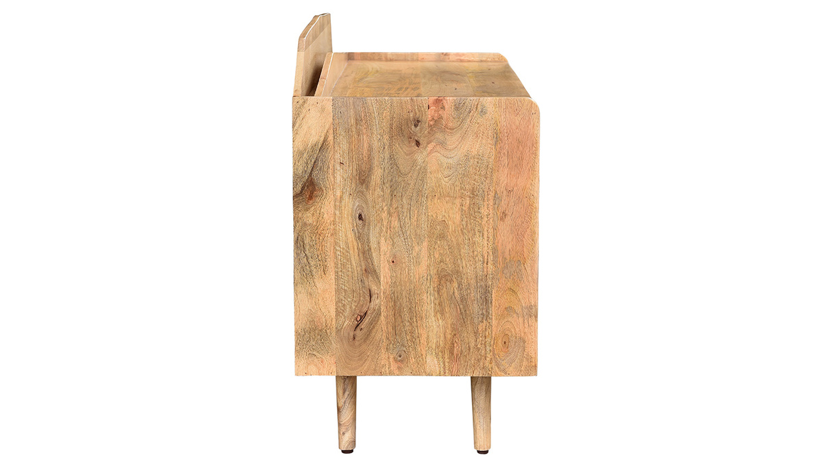 Buffet meuble de rangement vinyles en bois clair manguier massif L105 cm MATAHARI