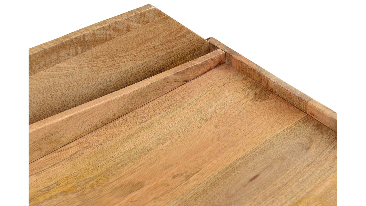 Buffet meuble de rangement vinyles en bois clair manguier massif L105 cm MATAHARI