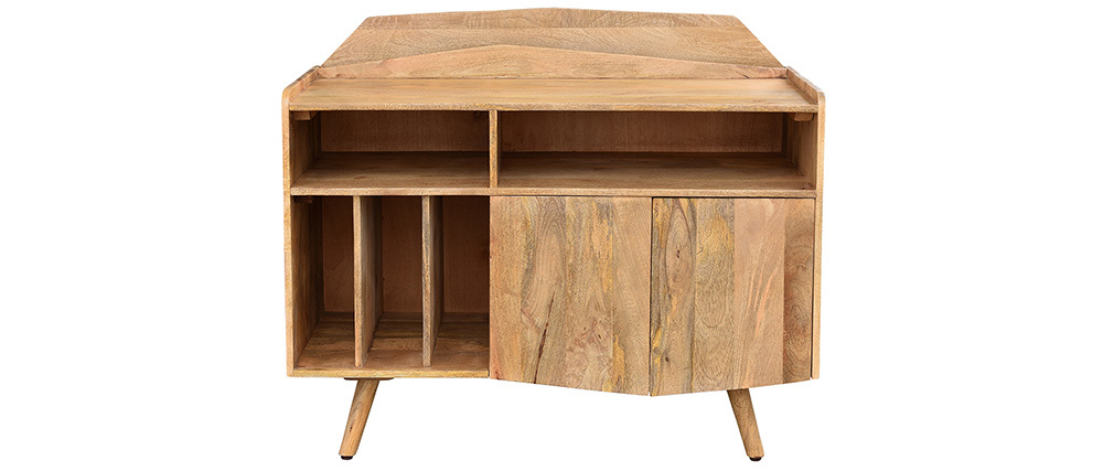 Buffet meuble de rangement vinyles en manguier massif MATAHARI