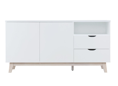 Buffet scandinave blanc et bois clair LEENA