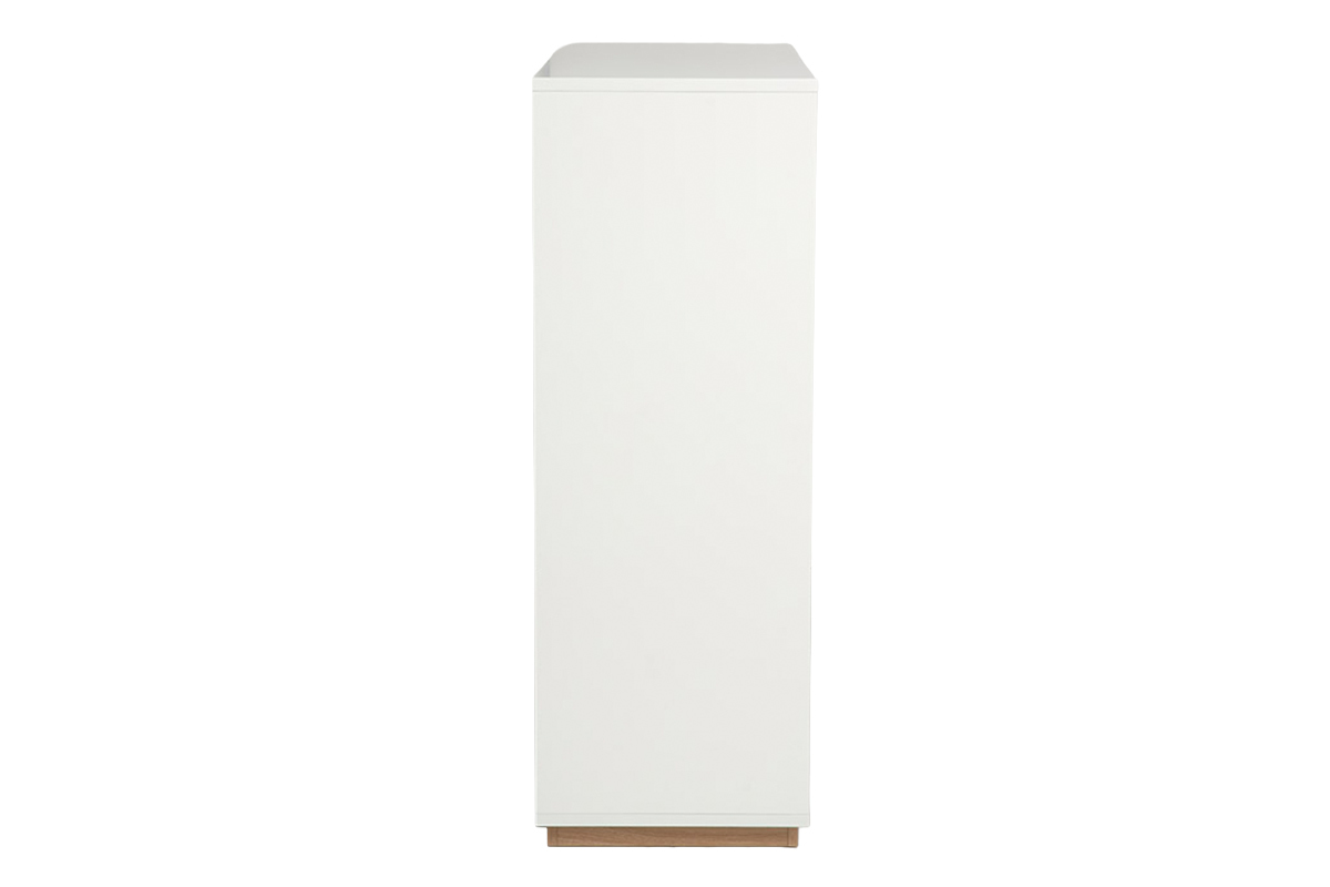 Buffet scandinave blanc et finition bois clair 2 portes L100 cm LEANA