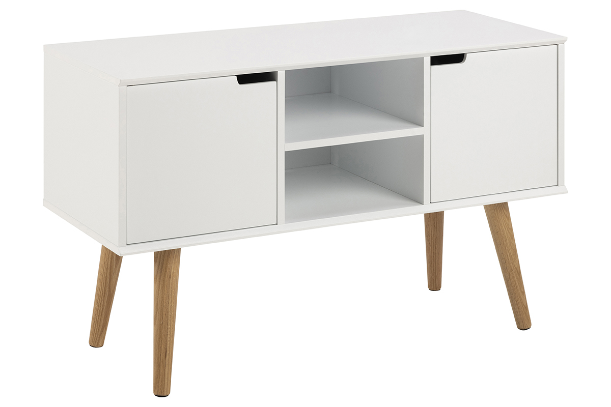 Buffet scandinave blanc mat 2 portes L96 cm SNOOP