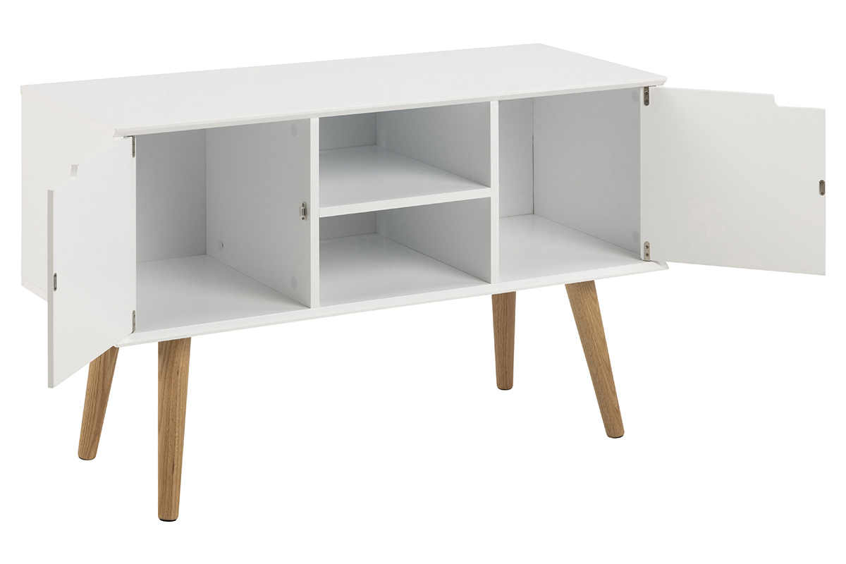 Buffet scandinave blanc mat 2 portes L96 cm SNOOP