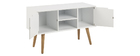 Buffet scandinave blanc mat avec niche centrale et rangements SNOOP