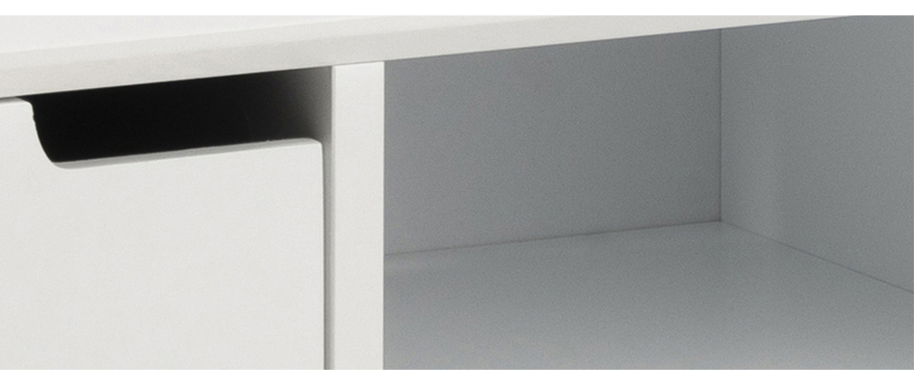 Buffet scandinave blanc mat avec niche centrale et rangements SNOOP