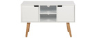 Buffet scandinave blanc mat avec niche centrale et rangements SNOOP