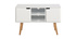 Buffet scandinave blanc mat avec niche centrale et rangements SNOOP