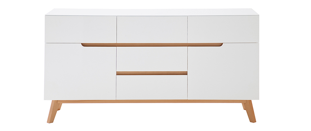 Buffet scandinave blanc mat et ch�ne SKIVE