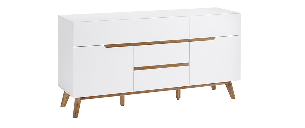 Buffet scandinave blanc mat et ch�ne SKIVE