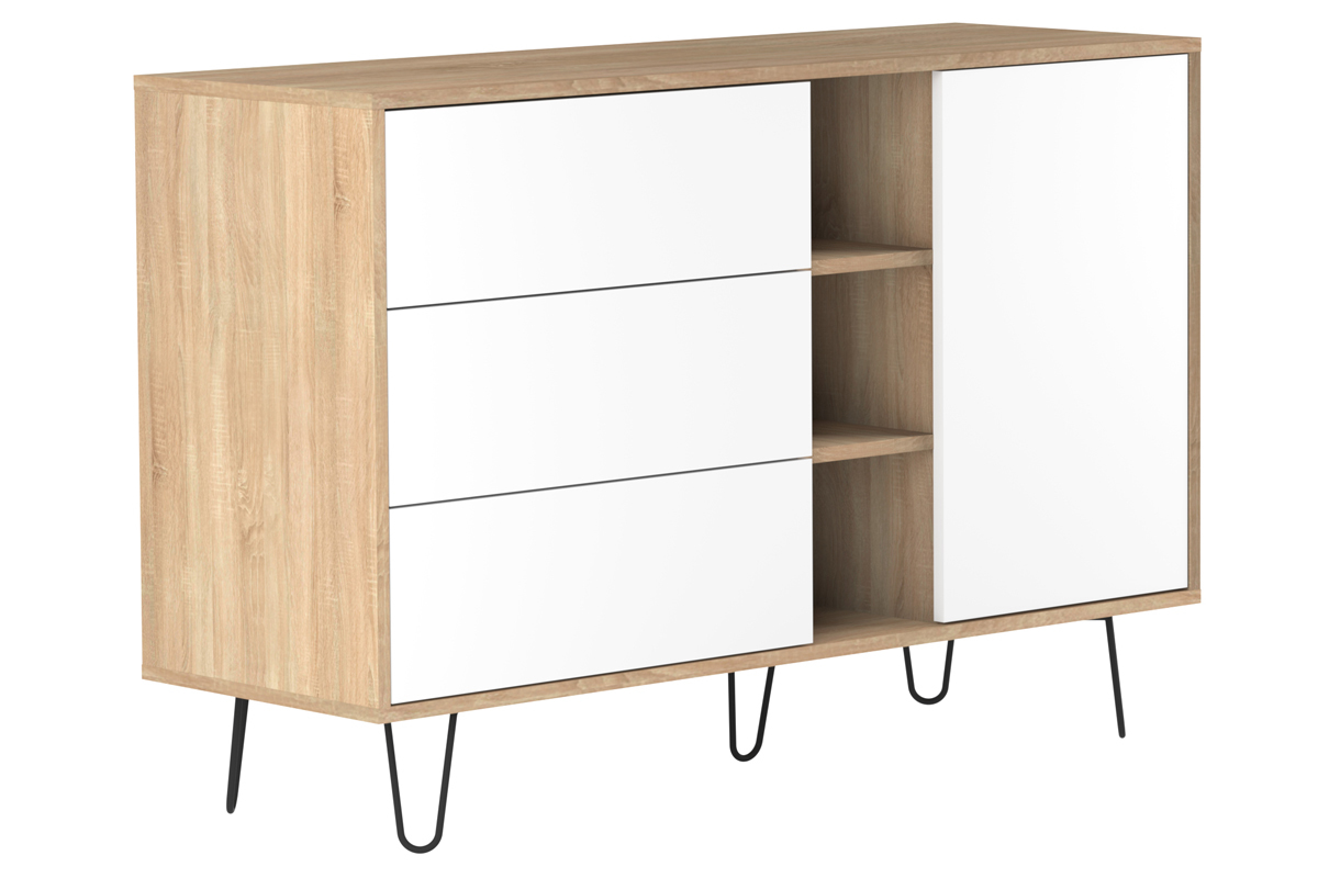 Buffet scandinave bois et blanc LUMY