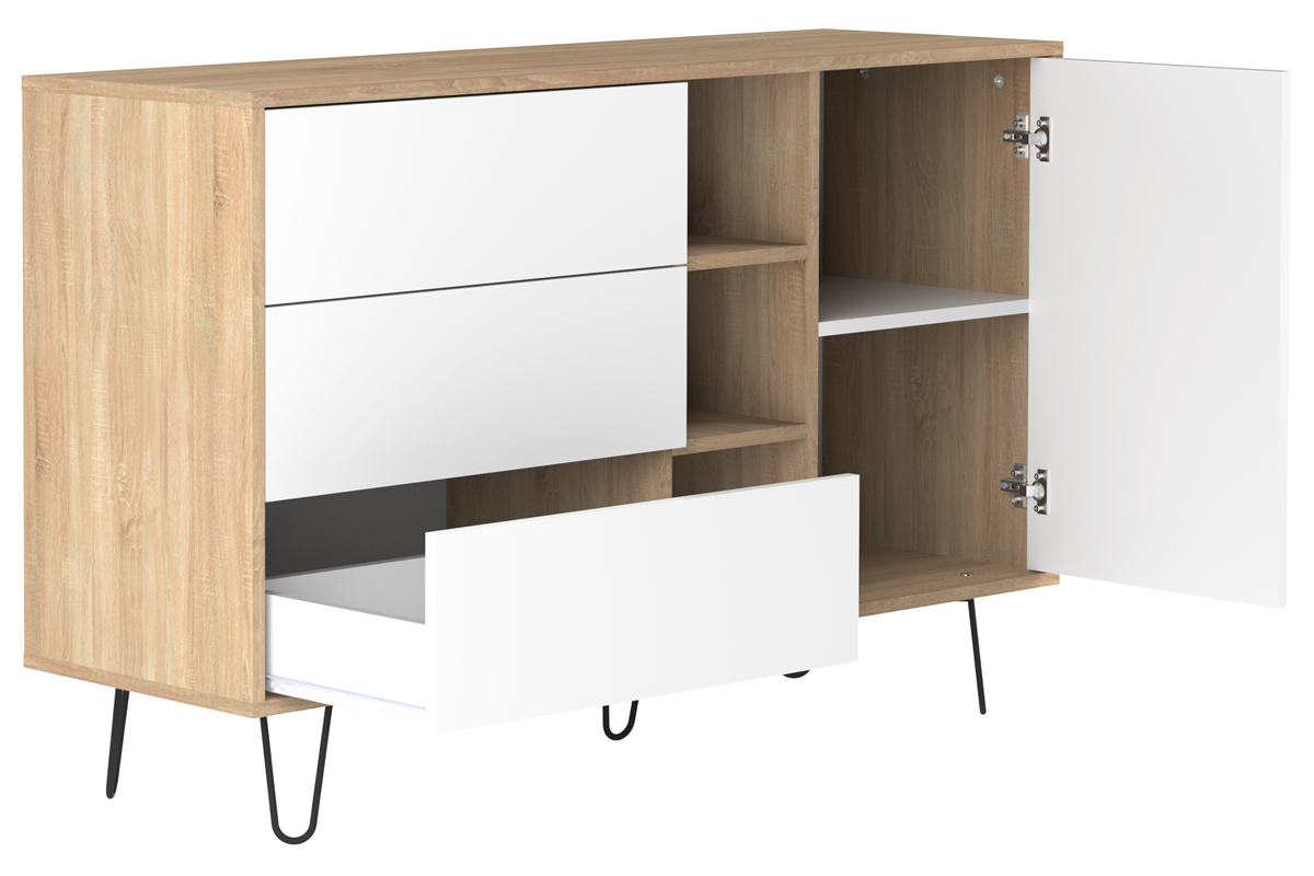 Buffet scandinave bois et blanc LUMY