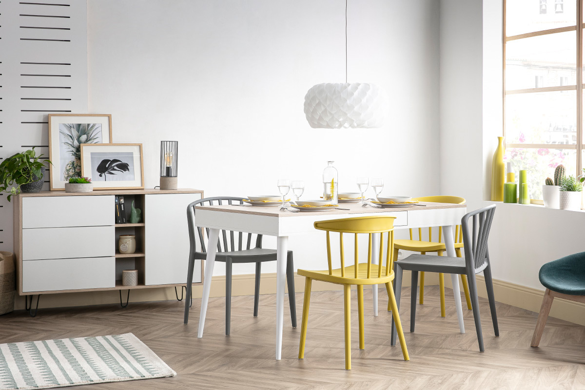Buffet scandinave bois et blanc LUMY