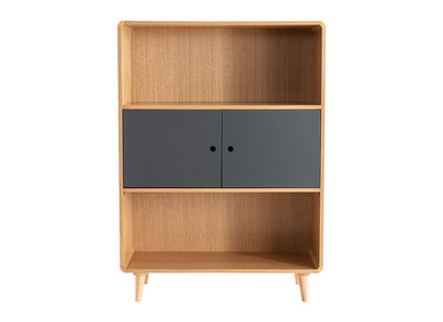 Buffet scandinave ch&ecirc;ne clair et gris COPENHAGUE