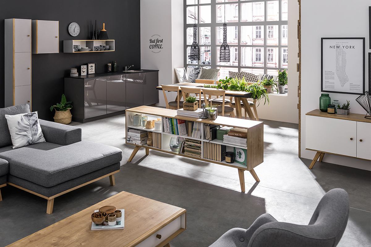 Buffet scandinave ch�ne et blanc POTTER