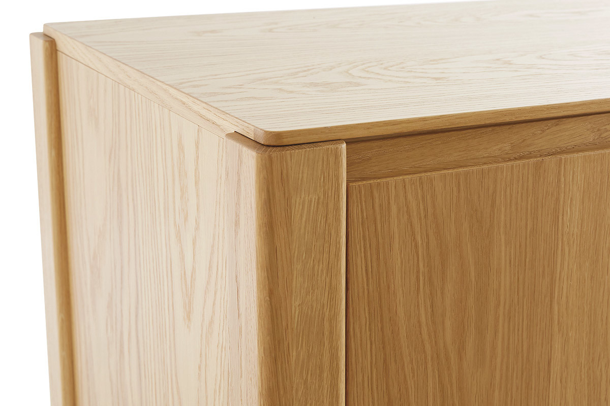 Buffet scandinave en bois clair chêne 3 portes L166 cm AGALI