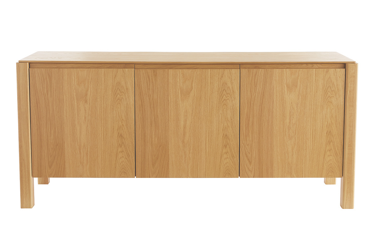 Buffet scandinave en bois clair chêne 3 portes L166 cm AGALI