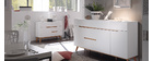 Buffet scandinave haut blanc mat et ch&ecirc;ne SKIVE