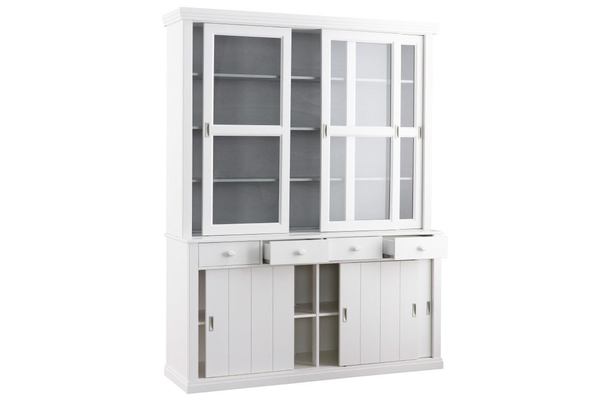 Buffet vaisselier en pin blanc BODRI