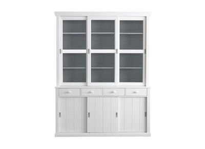 Buffet vaisselier en pin blanc BODRI