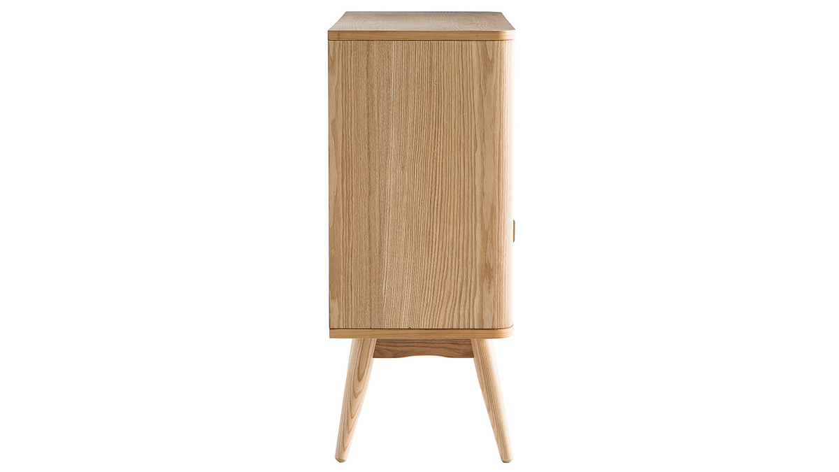 Buffet vintage en bois clair 2 portes 1 tiroir L80 cm NORDECO