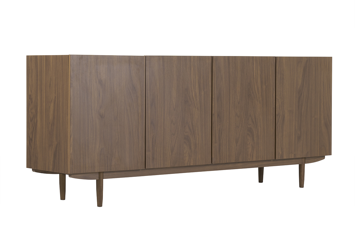 Buffet vintage en bois fonc 4 portes L180 cm SANAA
