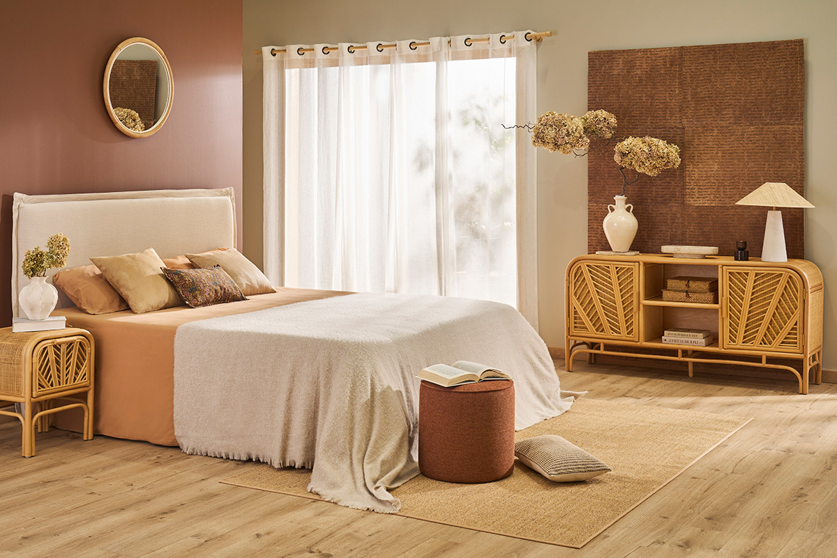 Buffet vintage en rotin 2 portes L150 cm GALON