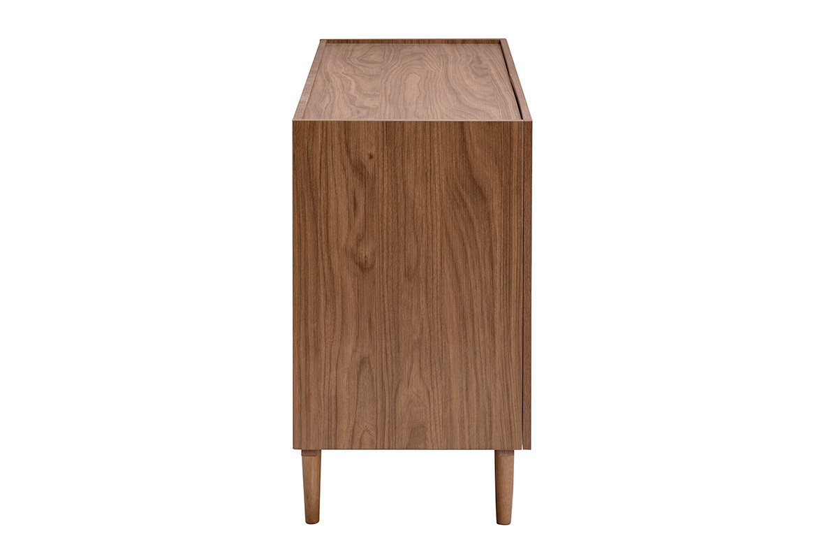 Buffet vintage finition bois fonc� noyer 2 portes L120 cm SANAA