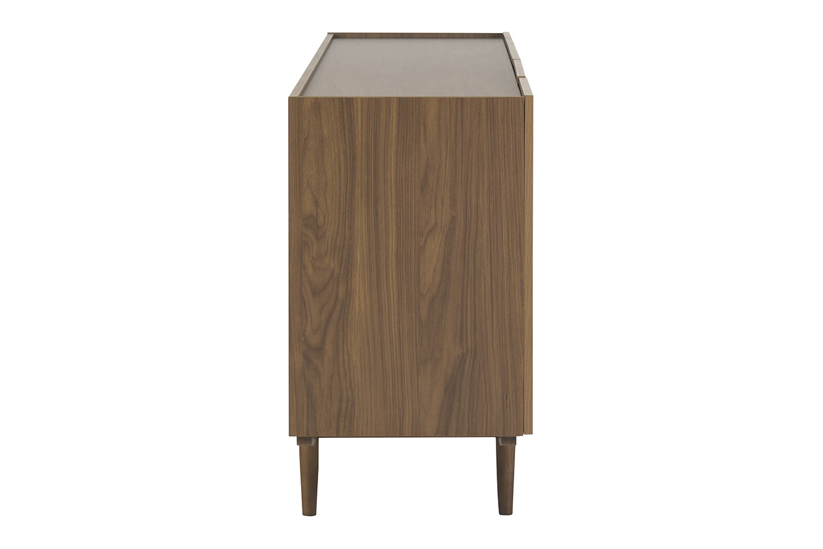 Buffet vintage finition bois fonc� noyer 4 portes L180 cm SANAA