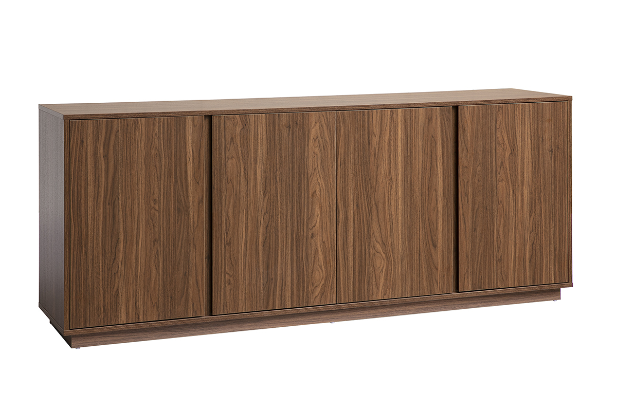 Buffet vintage finition bois noyer 3 portes L180 cm MILLOR