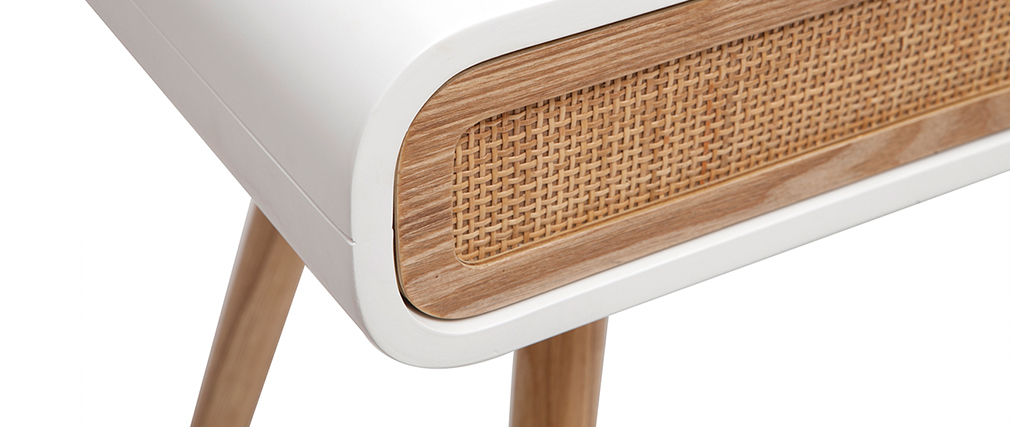 Bureau avec portes coulissantes et cannage L120 cm OLYMPE