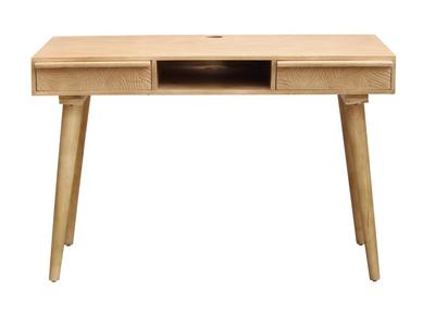 Bureau avec rangements 2 tiroirs ethnique bois manguier massif gravé L120 cm KAFFIR