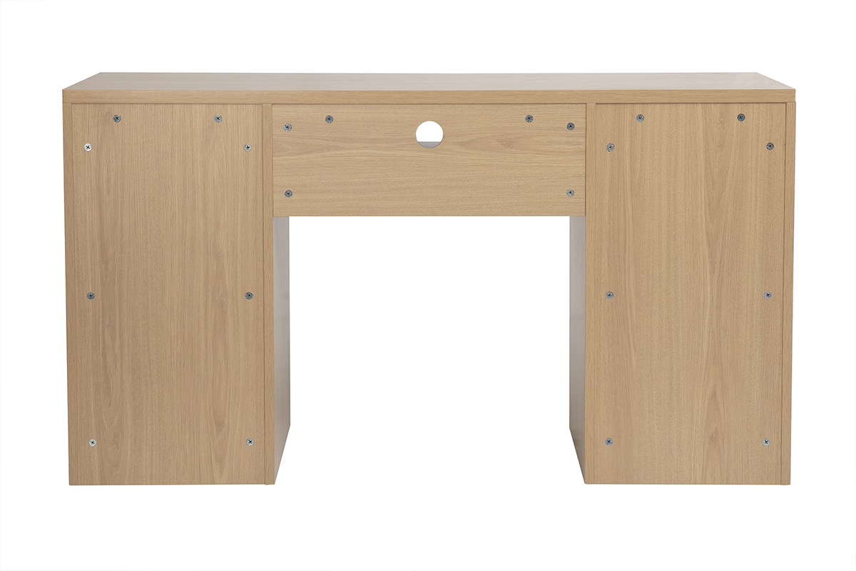 Bureau avec rangements finition bois clair ch�ne L140 cm JEREMIAH