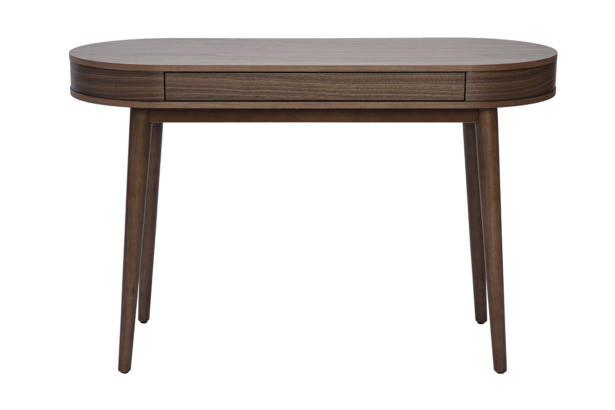 Bureau avec tiroir en bois fonc� L120 cm JUDITH