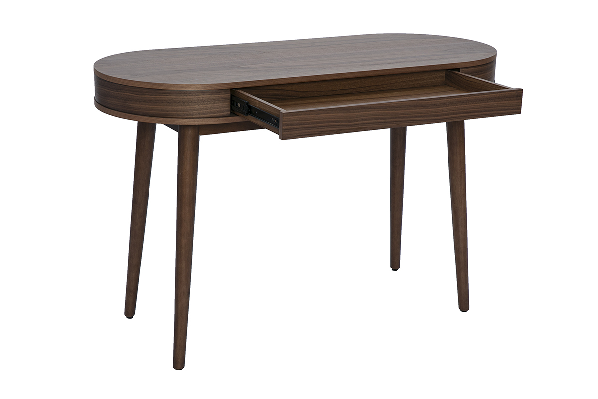 Bureau avec tiroir en bois fonc� L120 cm JUDITH