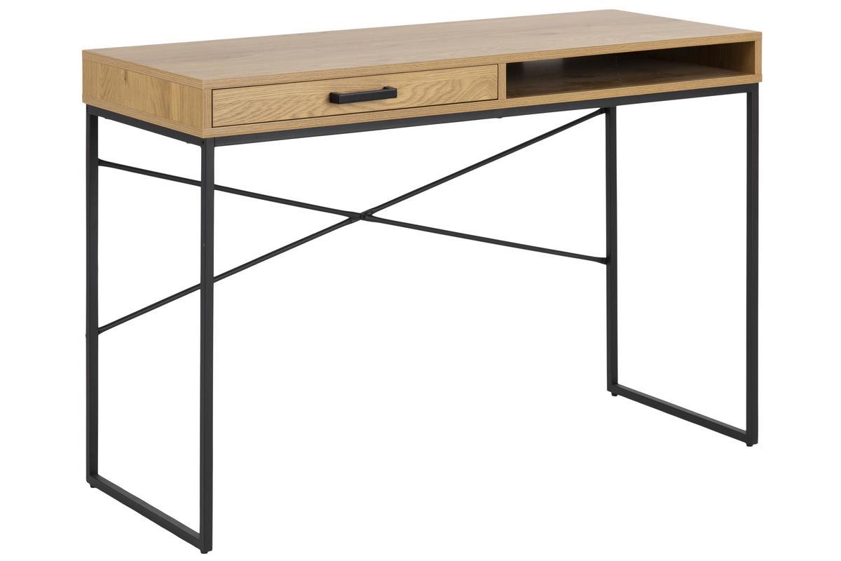 Bureau avec tiroir et rangement en m�tal et bois TRESCA
