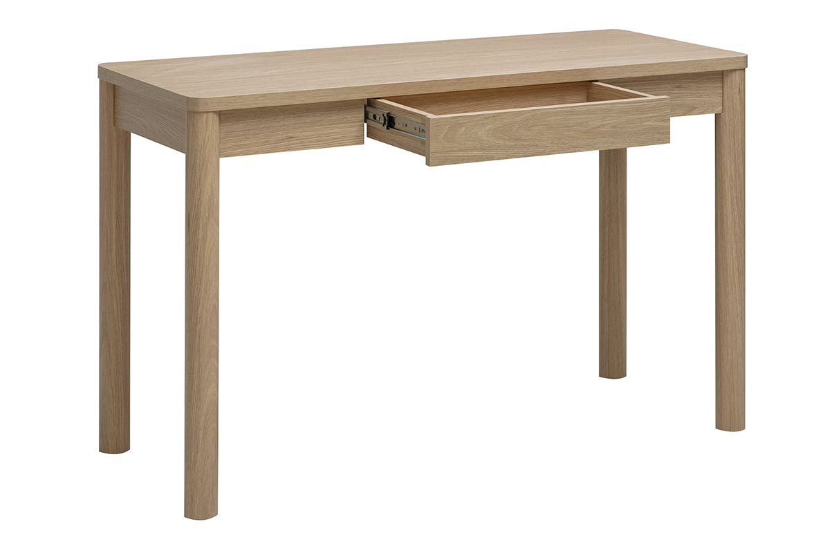 Bureau avec tiroir finition bois clair ch�ne L120 cm IZZIE