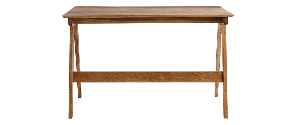 Bureau avec tiroirs en ch�ne massif huil� L120 cm CASSIA