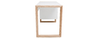 Bureau design 3 tiroirs blanc mat et bois ARMEL