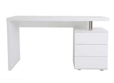 Bureau design blanc laqu&eacute; 3 tiroirs CALIX
