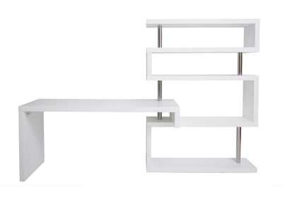 Bureau design blanc laqu&eacute; amovible T-MAX