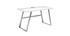 Bureau design blanc mat et m&eacute;tal bross&eacute; STYLO
