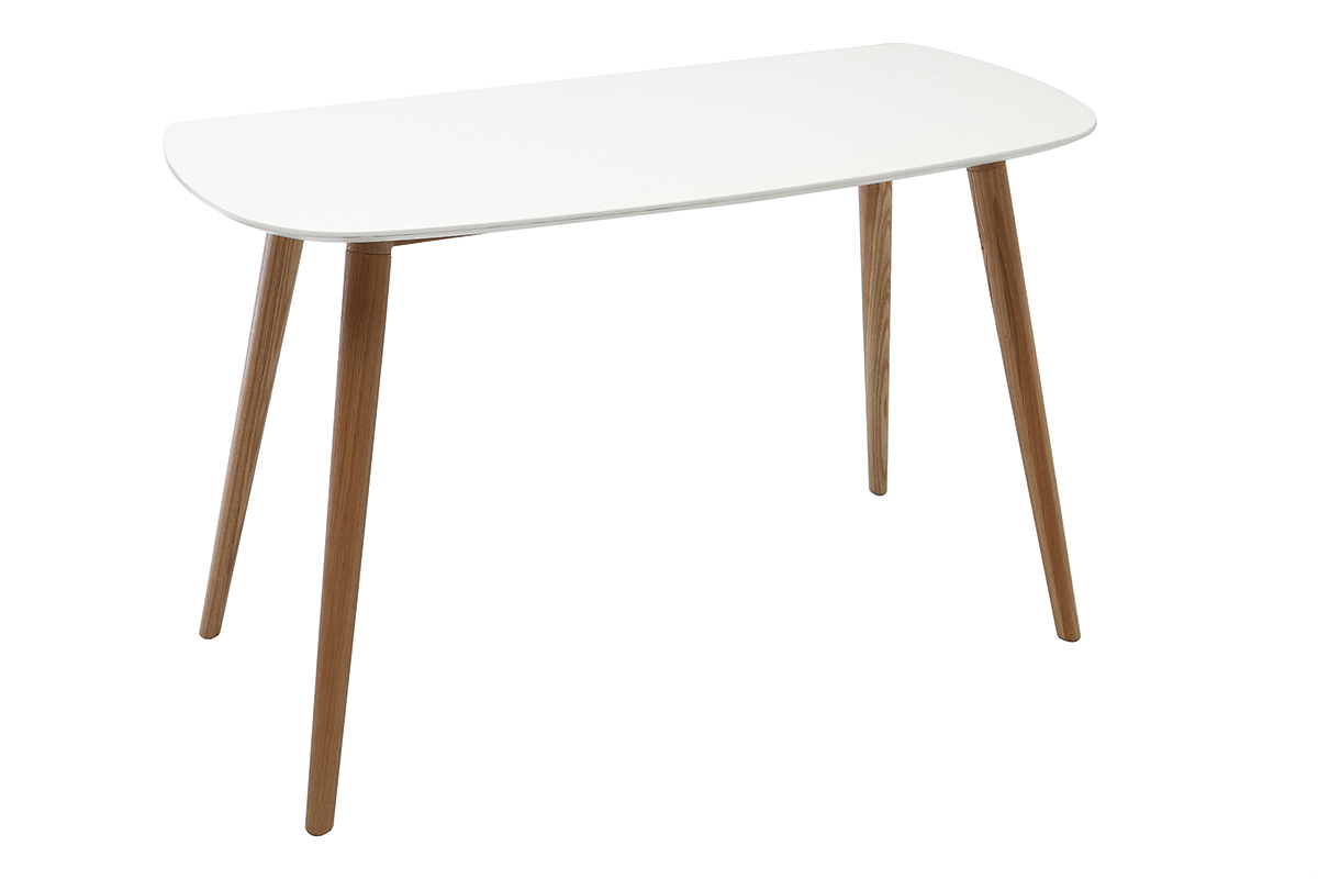Bureau design bois et blanc L120 cm SWIFT