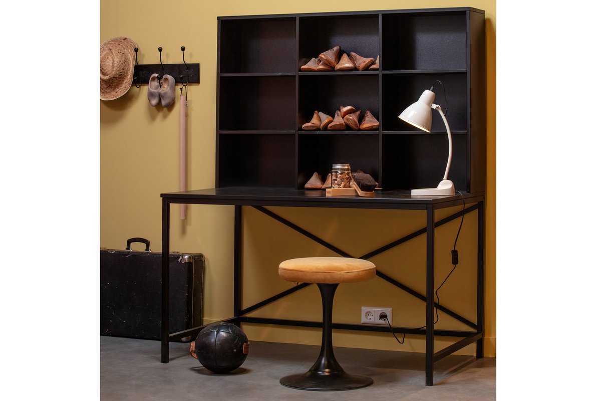 Bureau design en bois et mtal noir SCRIB
