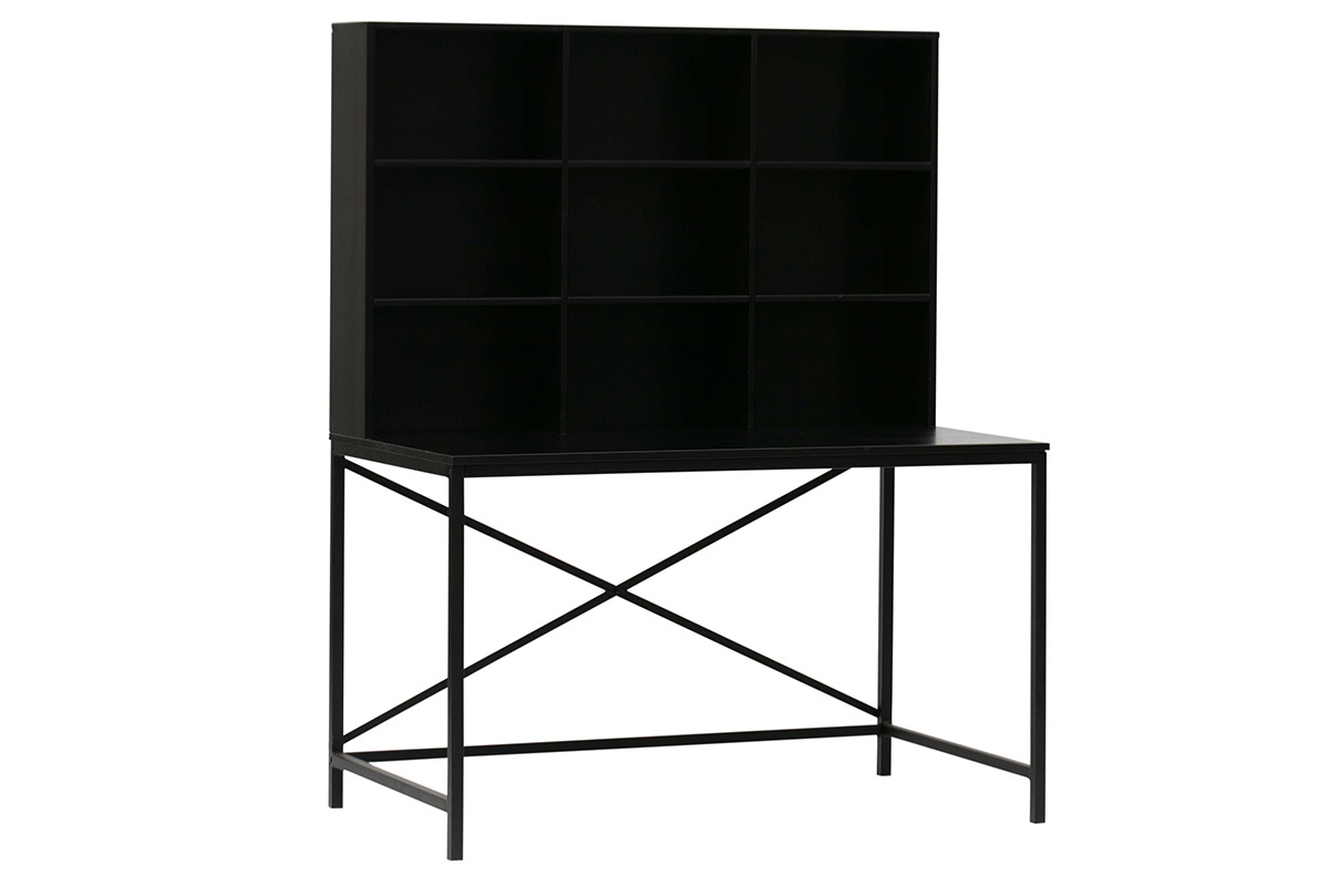 Bureau design en bois et mtal noir SCRIB